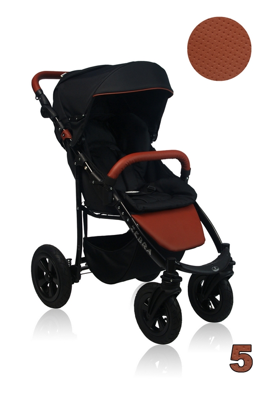 Zebra Eko Prampol - full-size black stroller for a child 